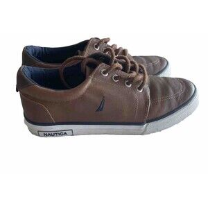 Nautica ZBEI Nautica Boys Youth Brown Loafers Boat Deck Shoes Size 2